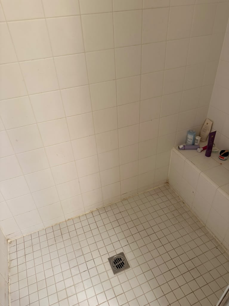 Before: Shower Grout Restoration by Nana LLC